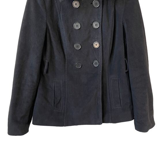 OLD NAVY Women's Fleece Double Breasted Coat Jacket Black Sz Small Classic Work - Picture 4 of 9